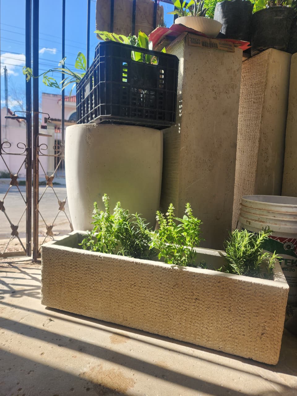 Maceta rectangular de 70 x 20 x 20